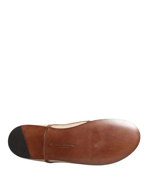Dolce & Gabbana Brown Beige Canvas Lace for men