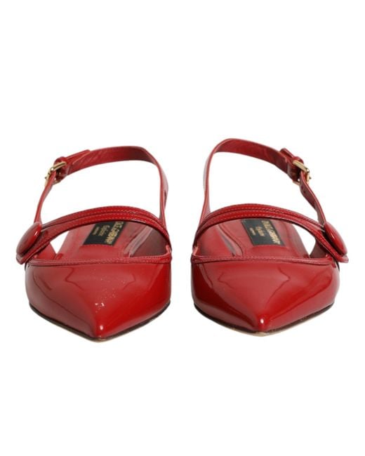 Dolce & Gabbana Red Ballerina Shoes