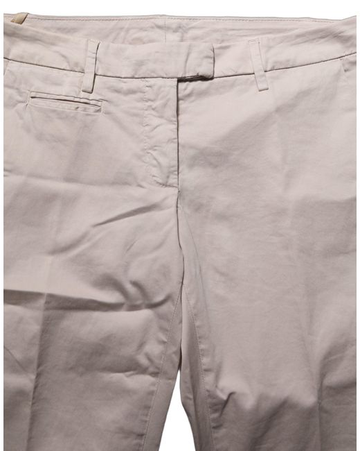 Dondup Natural Beige Low Waist Tapered Cropped Trousers Pants