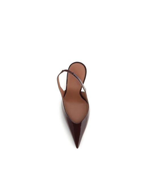 AMINA MUADDI Brown Bordeaux Calf Leather Bos Taurus Pumps