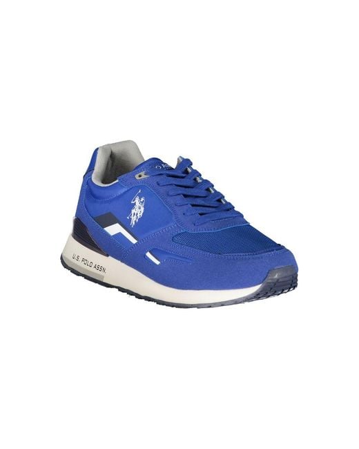 U.S. POLO ASSN. Blue Dapper Laced Sneakers With Contrast Details for men