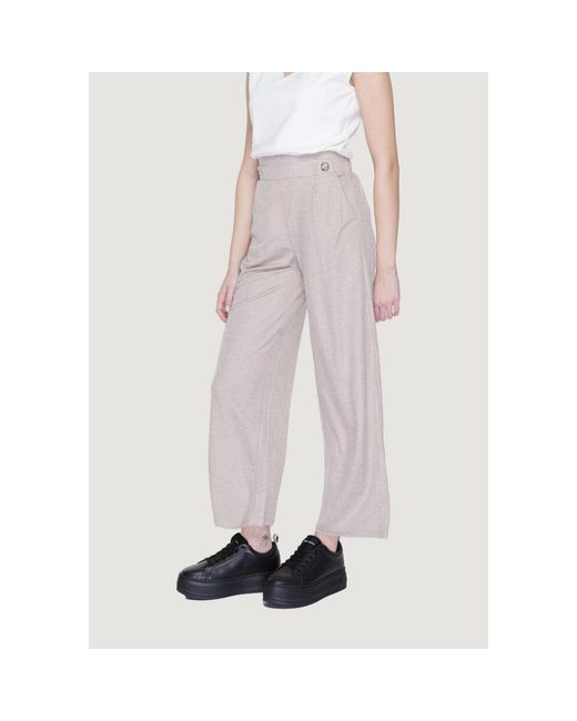 Jacqueline De Yong Pink Gray Viscose Casual Pants