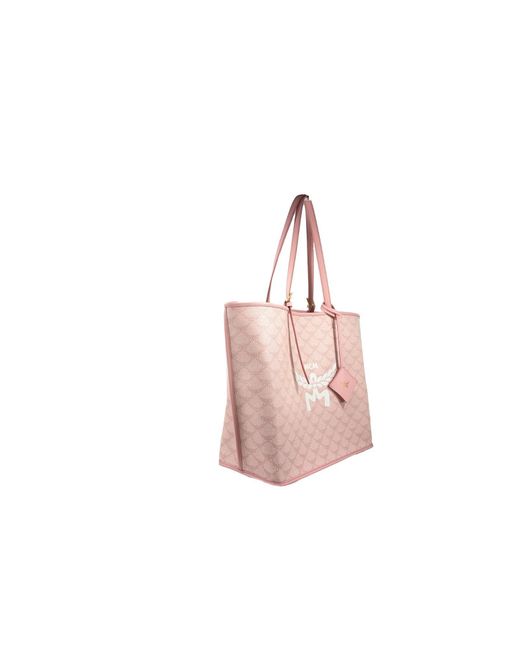 MCM Pink Medium Himmel Shopper Medium Tote Bag