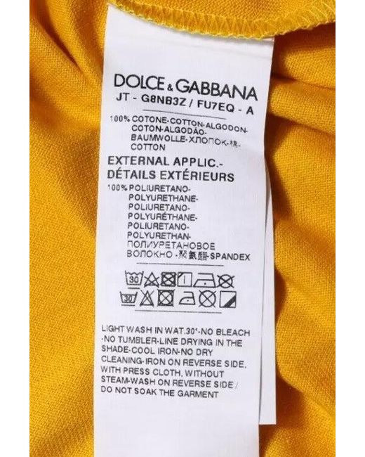Dolce & Gabbana Yellow Dg Logo Tshirt Short Sleeve Crew Neck for men