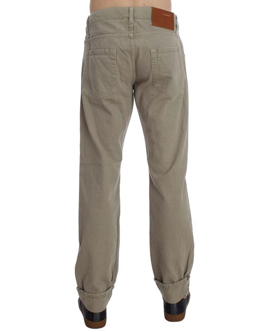 Acht Natural Cotton Patchwork Jeans Beige Sig30450 for men