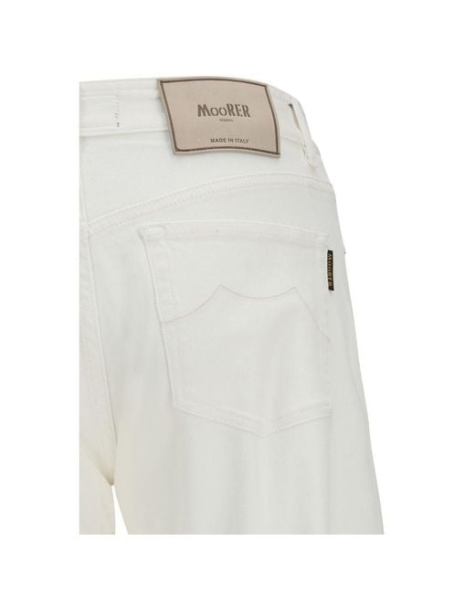 Moorer White Cotton Straight for men
