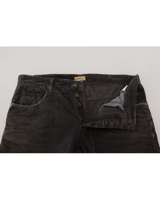 CoSTUME NATIONAL Black Gray Cotton Corduroycasual Jeans for men