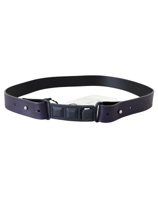 CoSTUME NATIONAL Black Leather Normal Logo Buckle Waist Belt