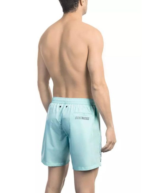 Bikkembergs Light Blue Polyester Men Swim Short for men
