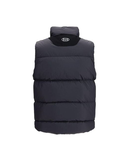Parajumpers Blue Black Polyamide Sleeveless Jacket for men