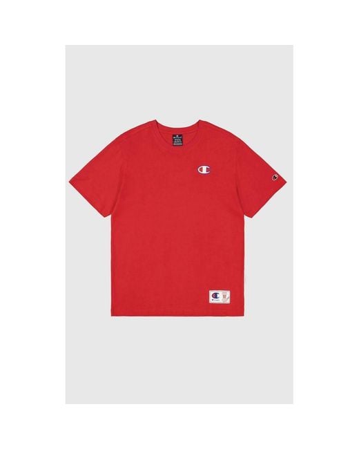 Champion Red Multicolor Cotton T for men