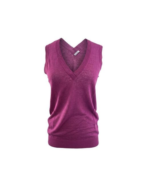 Malo Purple Linen Tank