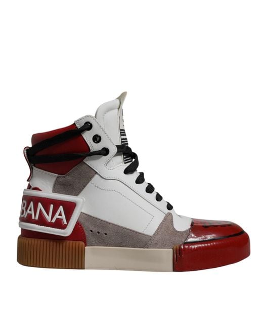 Dolce & Gabbana Brown Leather High Top Sneakers Shoes for men