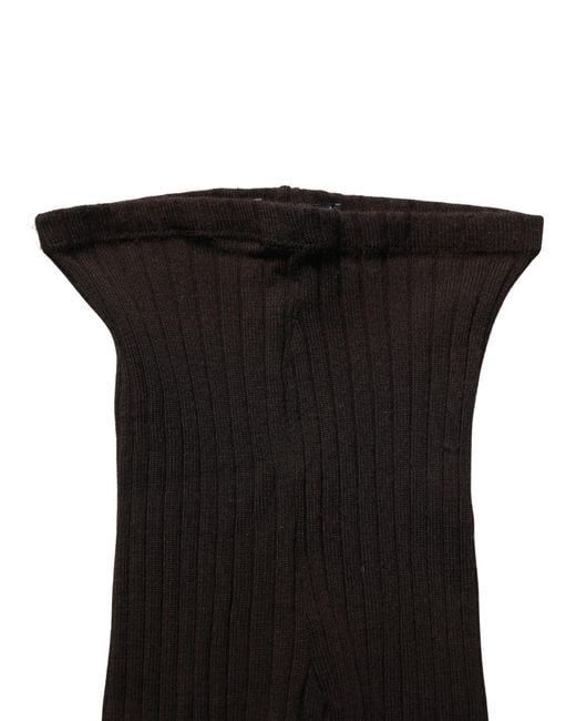 Dolce & Gabbana Black Wool Tights Stocking Pantyhose One Size Socks