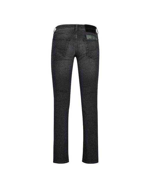 Jacob Cohen Blue Sleek Faded Black Slim Fit Stretch Jeans for men
