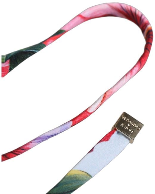 Dolce & Gabbana Red Multicolor Floral Triangle Beachwear Bikini Top