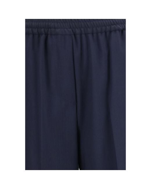 Max Mara Blue Wool Oves Aries Casual Pants