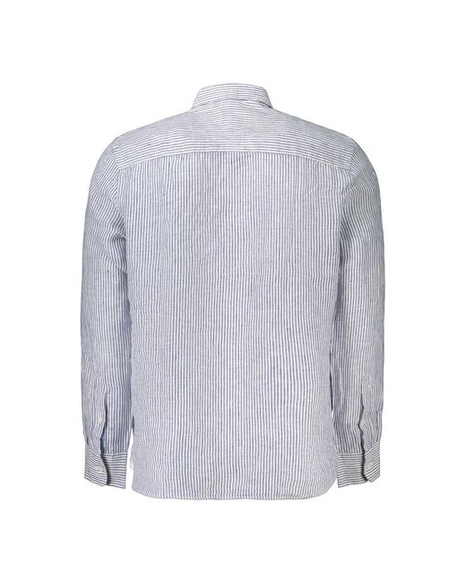 North Sails Blue Linen Men's Shirt for men