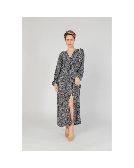 Jacqueline De Yong Gray White Polyester Dress