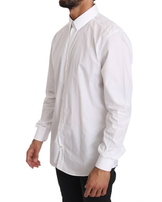 Dolce & Gabbana White Elegant Slim Fit Dress Shirt for men