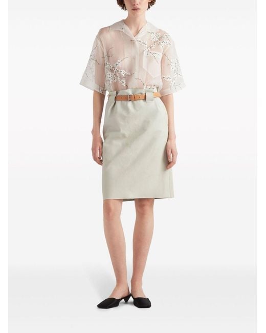 Prada White Floral