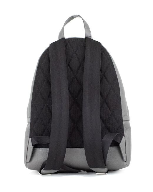 Burberry Black Abbeydale Branded Charcoal Grey Pebbled Leather Backpack Bookbag for men