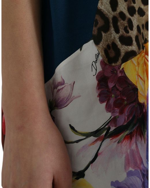 Dolce & Gabbana Multicolor Patchwork Cotton Silk Blouse Top