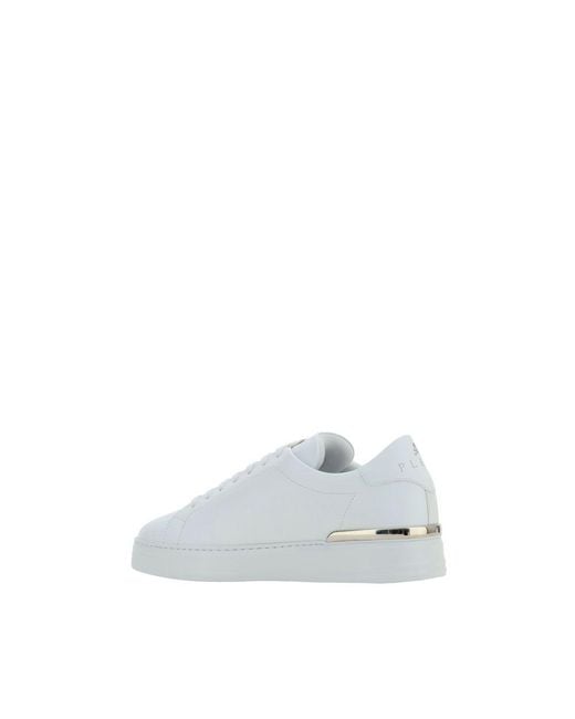 Philipp Plein White Calf Leather Bos Taurus Low Top Sneakers for men