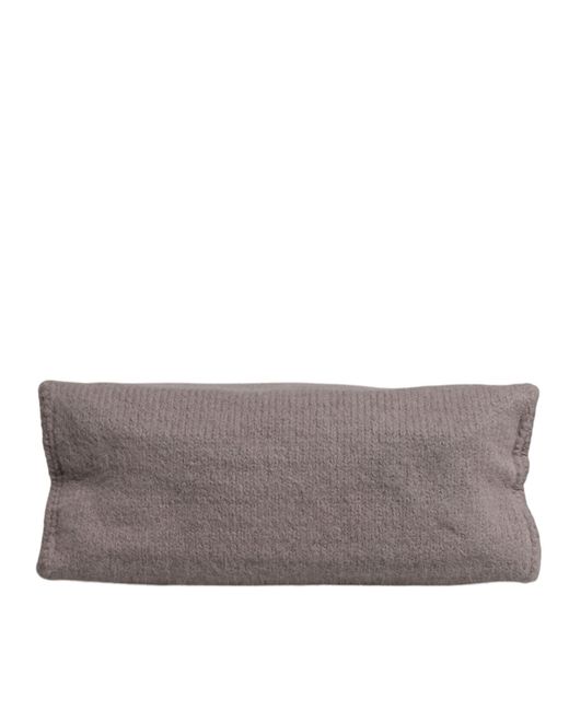 Dolce & Gabbana Black Grey Alpaca Wool Logo Plaque Tote Shoulder Bag for men