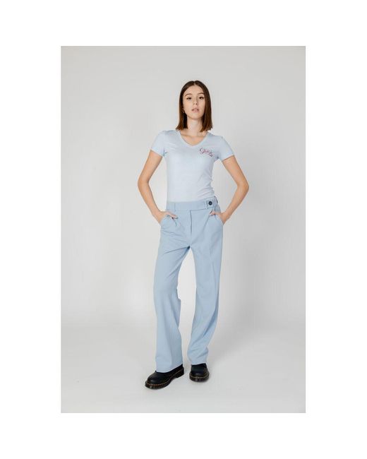 ONLY Blue Polyester Casual Pants