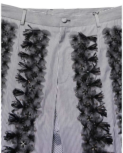 Dolce & Gabbana Blackgray Pinstripe Embellished Trouser Pants for men