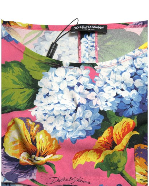 Dolce & Gabbana Black Floral Long Sleeves Cropped Top
