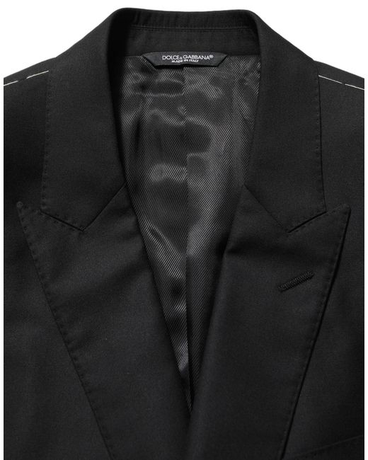 Dolce & Gabbana Black Wool Single Breasted Blazer Jacket for men