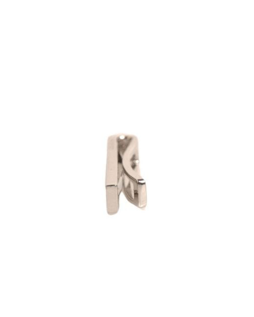 Dolce & Gabbana White Tone Brass Logo Branded Tie Clip Bar for men