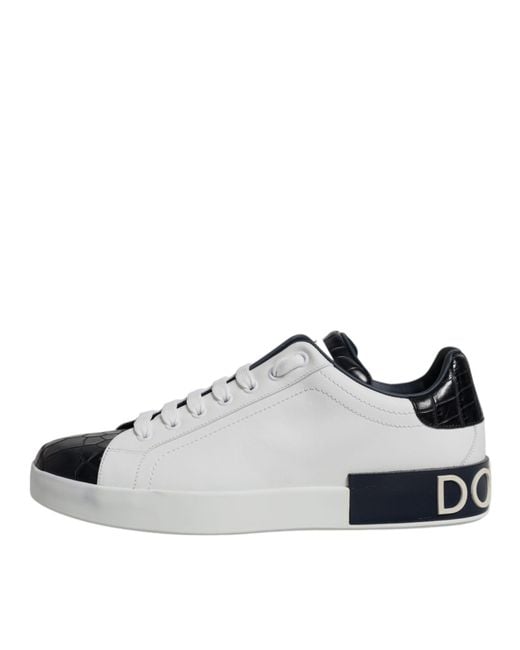 Dolce & Gabbana Multicolor Leather Logo Portofino Sneaker Shoes (Pre-Owned) for men