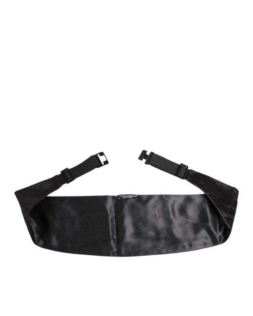 Dolce & Gabbana Black Pleated Silk Cummerbund for men