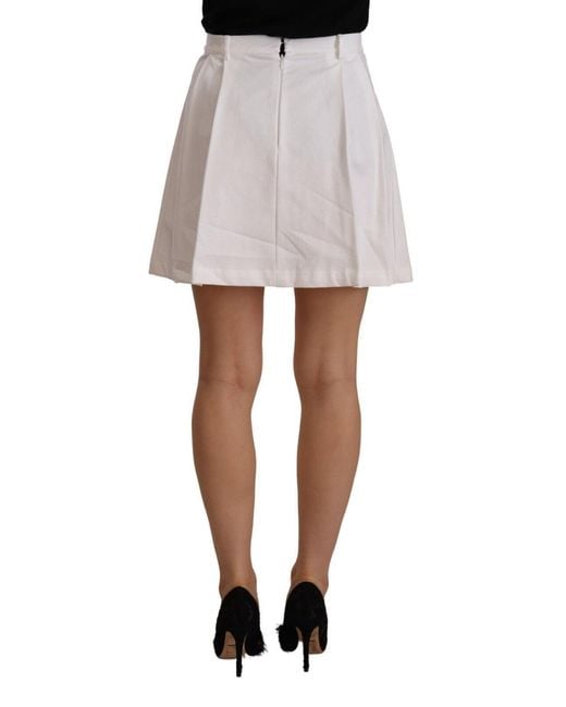 Ermanno Scervino White Chic High Waist A-Line Mini Skirt