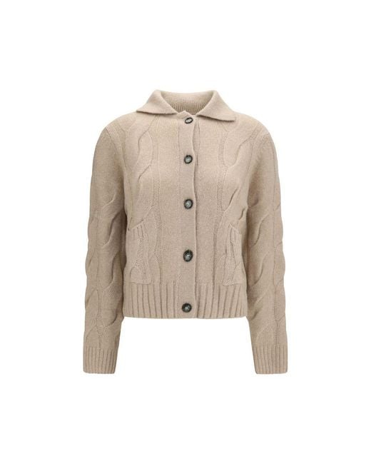 Allude Natural Beige Cashmere Cardigan