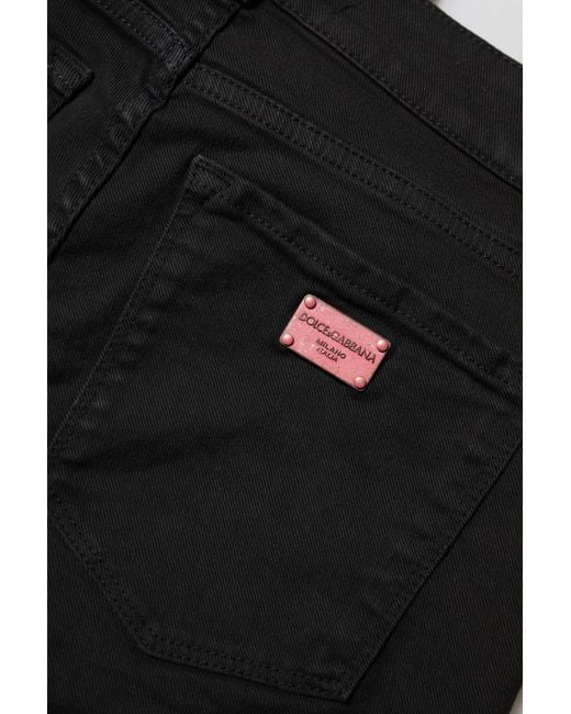 Dolce & Gabbana Black Cotton Skinny Mid Waist Denim Jeans for men