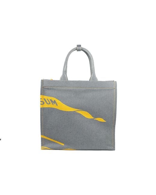 Burberry Yellow Ekd Canvas Tote Bag With Coin Pouch