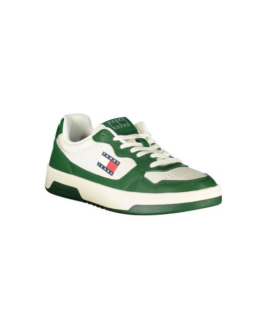 Tommy Hilfiger Green Leather Sneaker for men