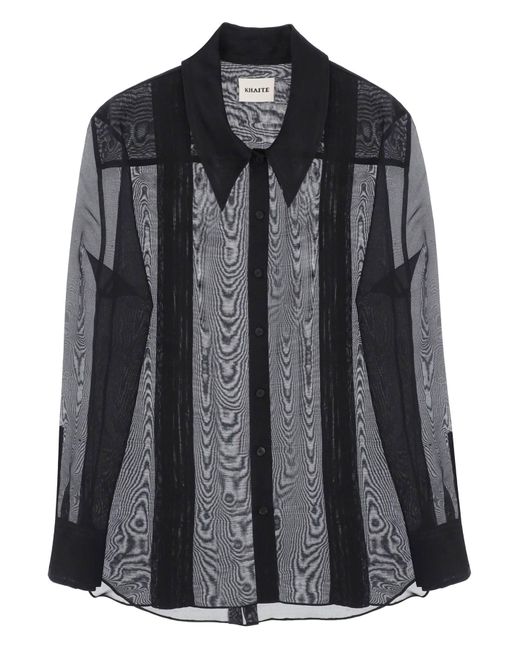 Khaite Black Nori Shirt In Silk Organza