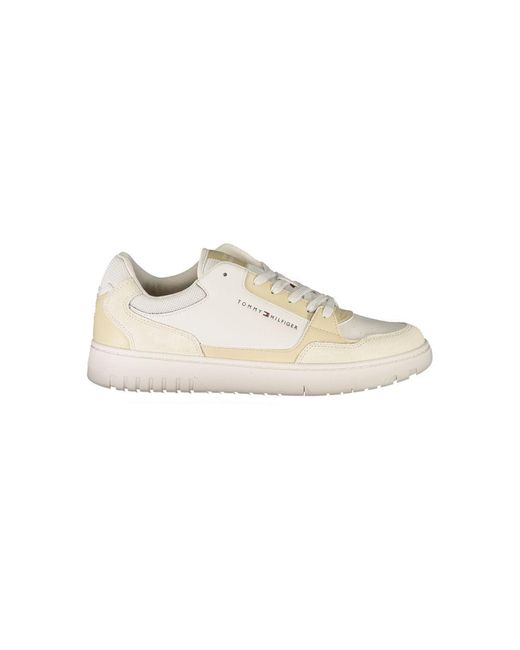 Tommy Hilfiger White Contrast Lace-Up Sports Sneakers for men