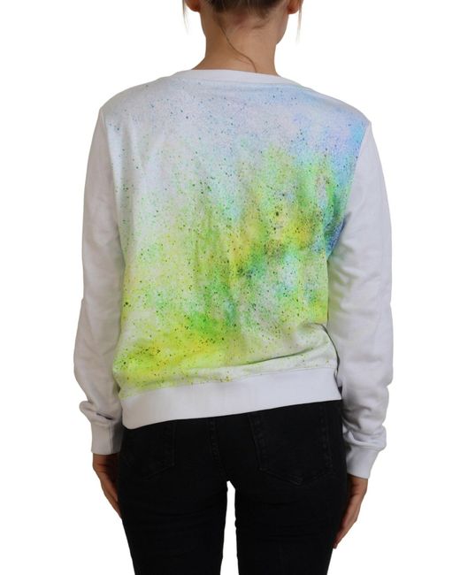 Versace Jeans Gray Graphic Print Long Sleeves Sweater