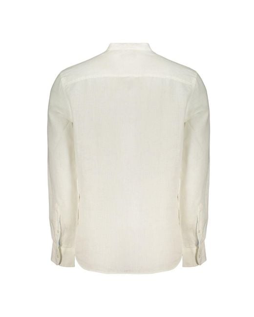 North Sails White Linen Men's Shirt for men