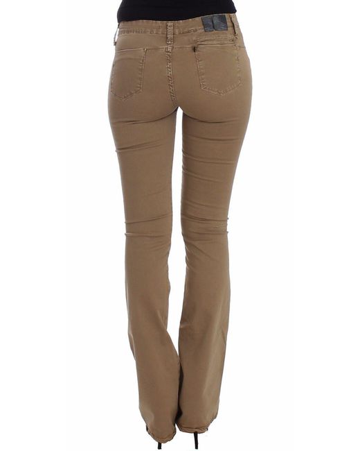 CoSTUME NATIONAL Multicolor Beige Straight Leg Denim Pants Stretch Jeans