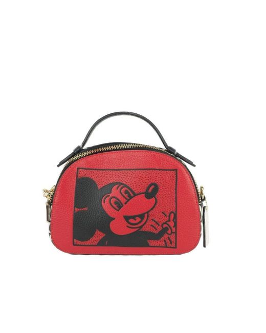 Coach Keith X Haring Disney Mickey Mouse Red Black Kisslock Leather Bag NEW  - Walmart.com