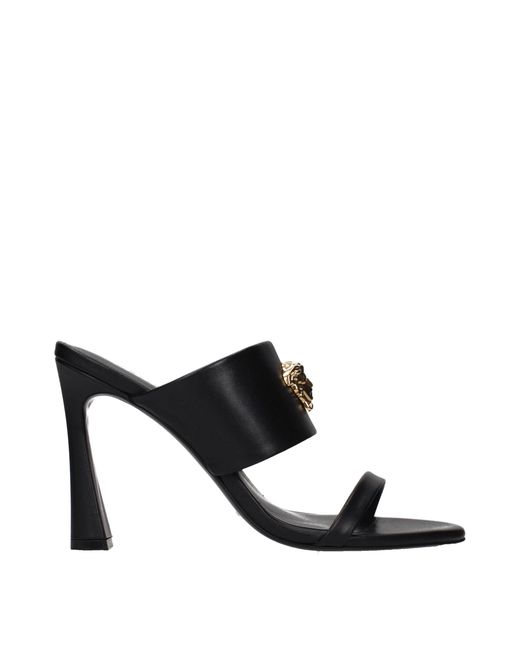 Versace Black Sandals Leather