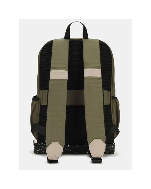 La Martina Green Bicolor Canvas Backpack for men