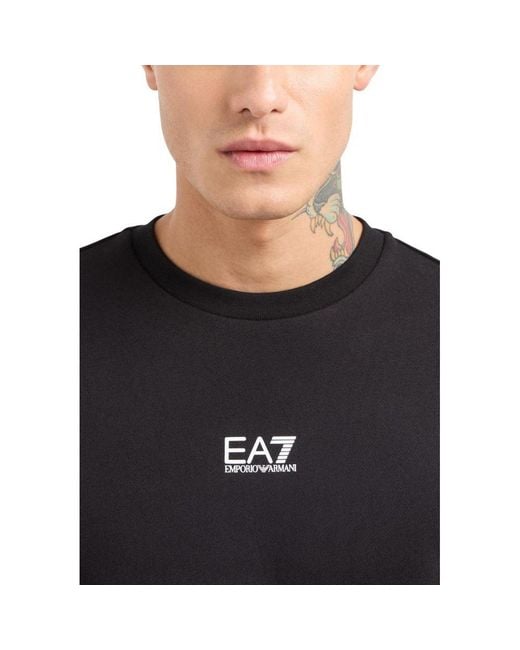 EA7 Black Cotton Sweatshirt for men